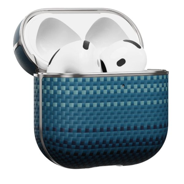 Карбоновий тонкий чохол Pitaka Aramid Fiber Magnetic Case Moonrise для AirPods 4 (2024) (APM2406)