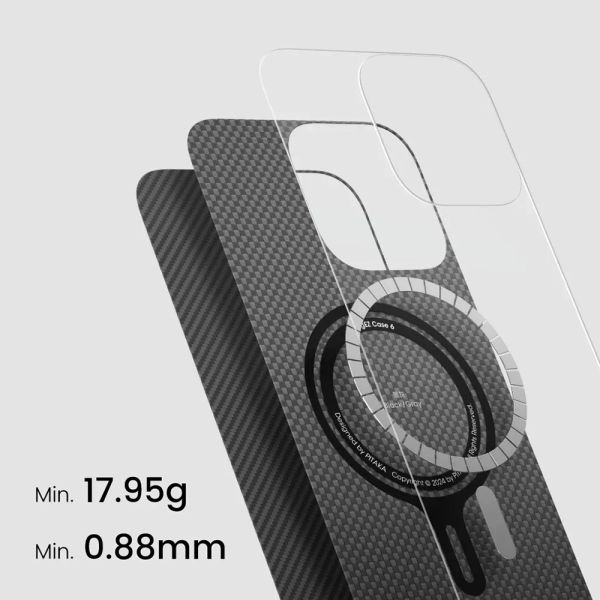 Карбоновий тонкий чохол Pitaka Ultra-Slim Case Black/Grey Twill для iPhone 16 Pro Max (KI1601PMA)