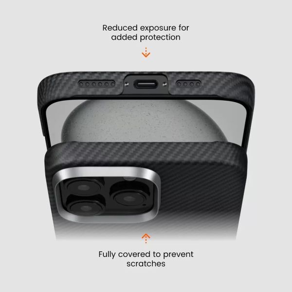 Карбоновий тонкий чохол Pitaka Ultra-Slim Case Black/Grey Twill для iPhone 16 Pro Max (KI1601PMA)