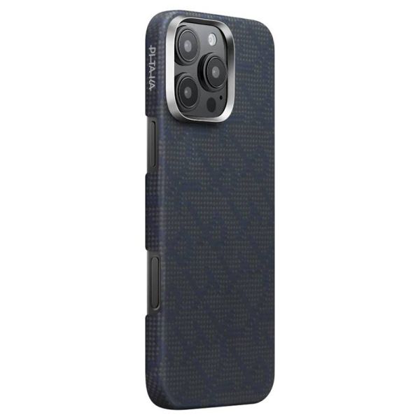 Карбоновий тонкий чохол Pitaka Monogram Black/Blue для iPhone 16 Pro Max