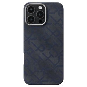 Карбоновий тонкий чохол Pitaka Monogram Black/Blue для iPhone 16 Pro
