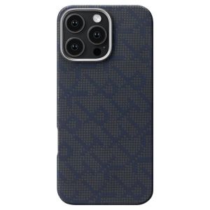 Карбоновий тонкий чохол Pitaka Monogram Black/Blue для iPhone 16 Pro Max