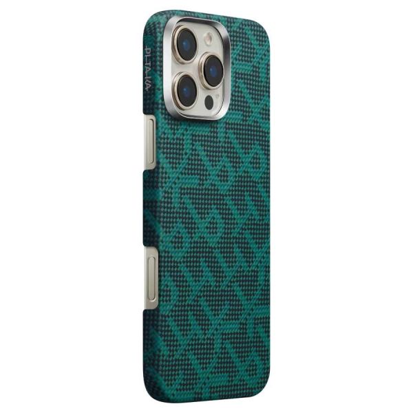 Карбоновий тонкий чохол Pitaka Monogram Dark Green для iPhone 16 Pro Max