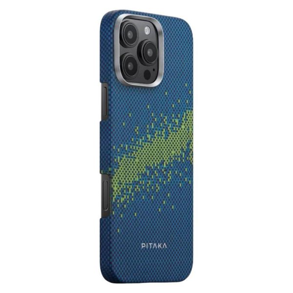 Карбоновий тонкий чохол, що світиться у темряві Pitaka Tactile Woven Case (Lumintex™ Edition) StarPeak Milky Way Galaxy для iPhone 16 Pro (KI1603PMYG)