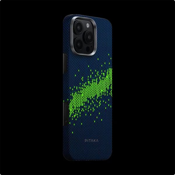 Карбоновий тонкий чохол, що світиться у темряві Pitaka Tactile Woven Case (Lumintex™ Edition) StarPeak Milky Way Galaxy для iPhone 16 Pro Max (KI1604PMYG)