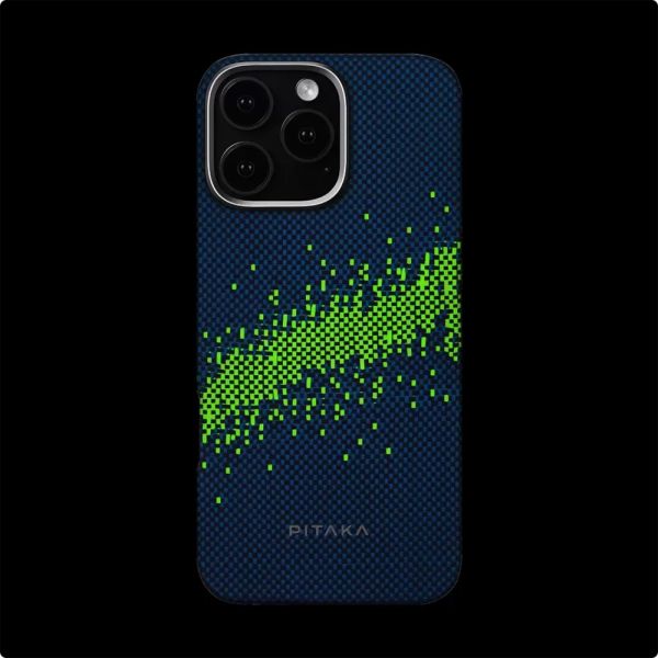 Карбоновий тонкий чохол, що світиться у темряві Pitaka Tactile Woven Case (Lumintex™ Edition) StarPeak Milky Way Galaxy для iPhone 16 Pro (KI1603PMYG)