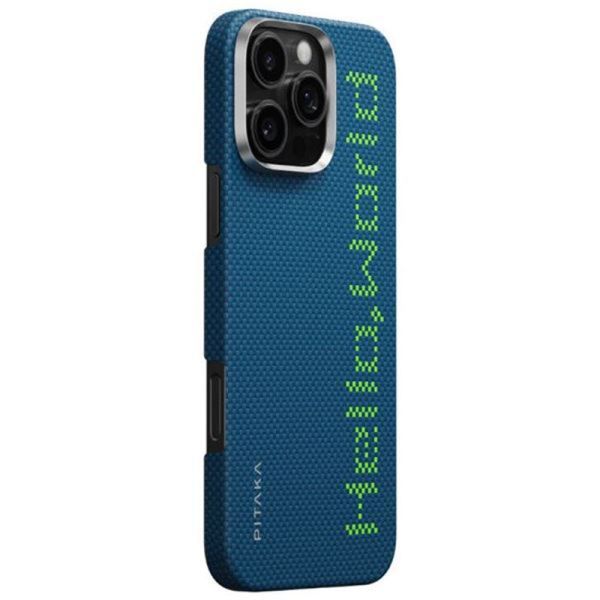 Карбоновий тонкий чохол, що світиться Pitaka x Aries Tactile Woven Case Hello World для iPhone 16 Pro (KI1602HWT)