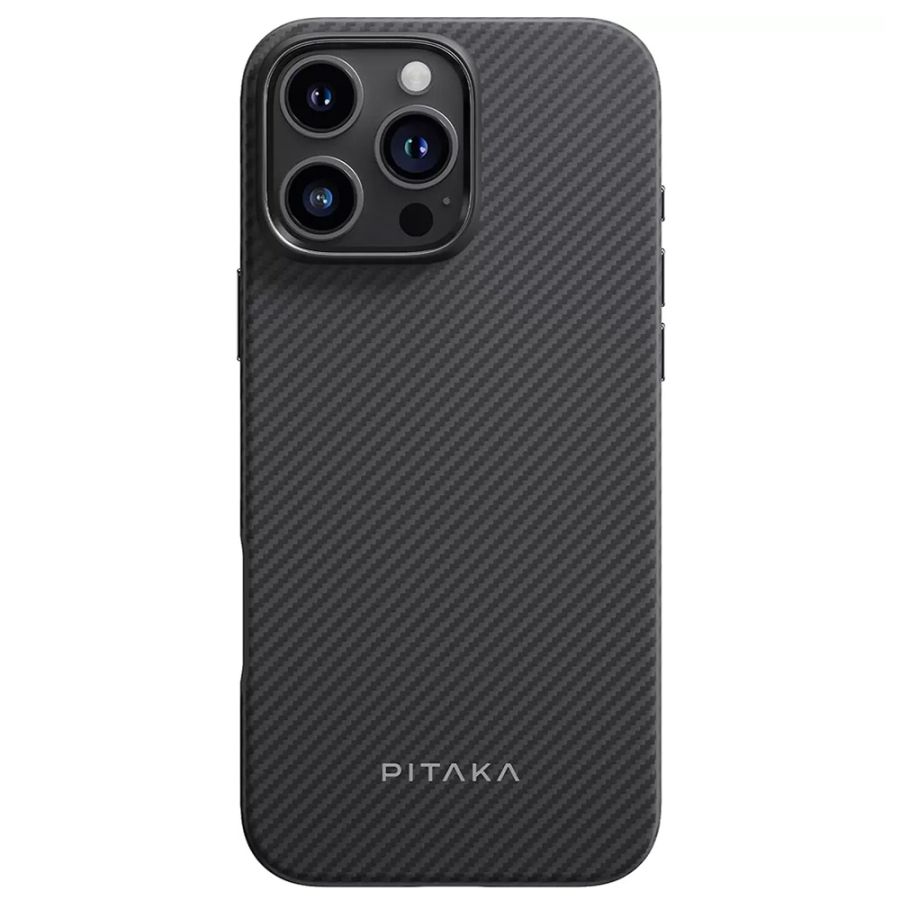 Карбоновий протиударний чохол Pitaka Military-Grade Protective Case Black/Grey Twill для iPhone 16 Pro (KI1601PPA)