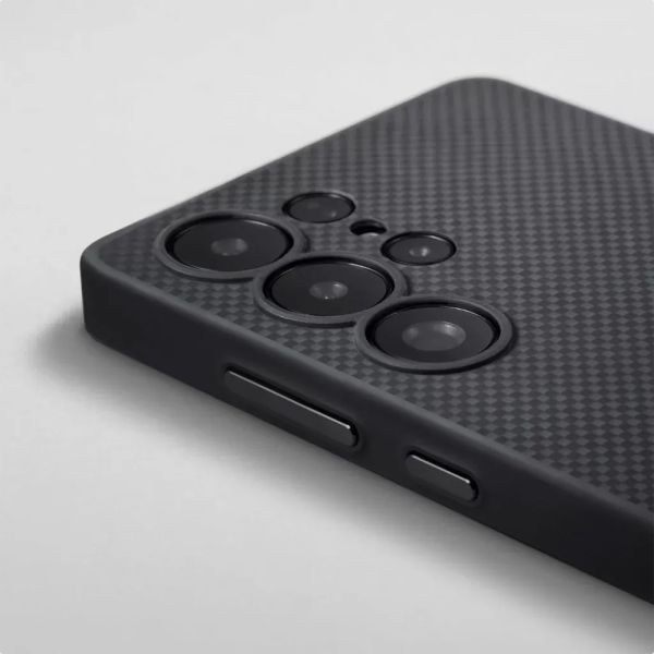 Карбоновий протиударний чохол Pitaka PIN Button Case Black/Grey Plain для Samsung Galaxy S25 Ultra (PBS2501U)