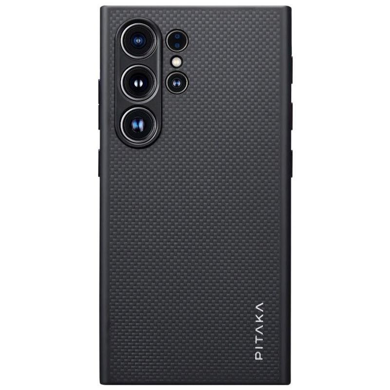 Карбоновий протиударний чохол Pitaka PinButton Case Black/Grey Plain для Samsung Galaxy S24 Ultra (MCP2401F)