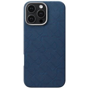 Карбоновий тонкий чохол Pitaka Tactile Woven Case PTK Classic Monogram Dark Blue для iPhone 16 Pro Max (KI1603PTKP)