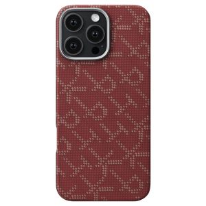 Карбоновий тонкий чохол Pitaka Tactile Woven Case PTK Classic Monogram Gold Red для iPhone 16 Pro (KI1602PTK)