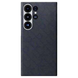 Карбоновий тонкий чохол Pitaka Monogram Black/Blue для Samsung Galaxy S24 Ultra