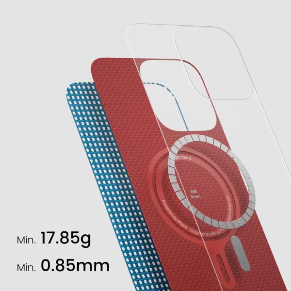 Карбоновий тонкий чохол Pitaka Ultra-Slim Case Ocean Blue для iPhone 16 Pro (KI1601POCE)