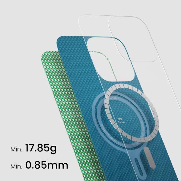 Карбоновий тонкий чохол Pitaka Ultra-Slim Case Forest Green для iPhone 16 Pro (KI1601PFOR)